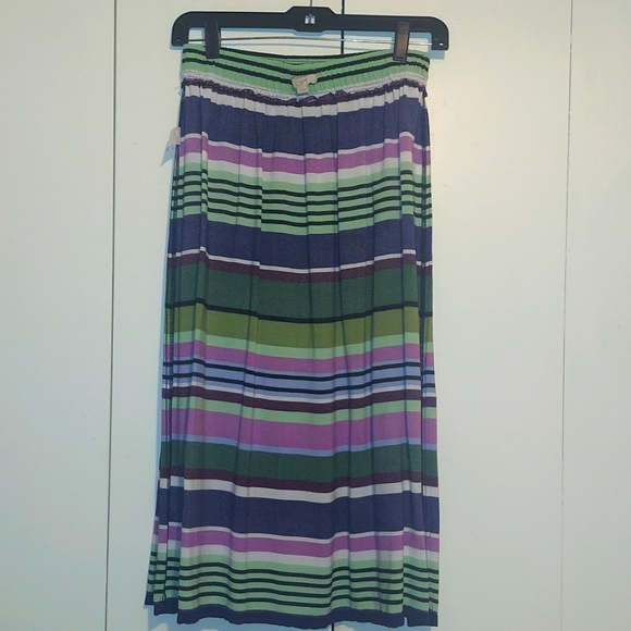 LOFT Multicolored Horizontal Striped Skirt Size Extra Small Green Blue Purple - Picture 14 of 14
